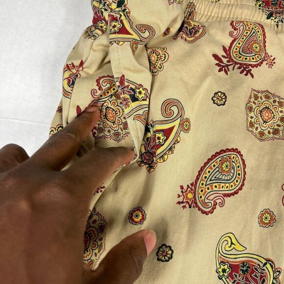 Pacsun Mens Slim Drawstring Pants Paisley Streetwear Preppy Casual LARGE FLAW - Picture 3 of 11